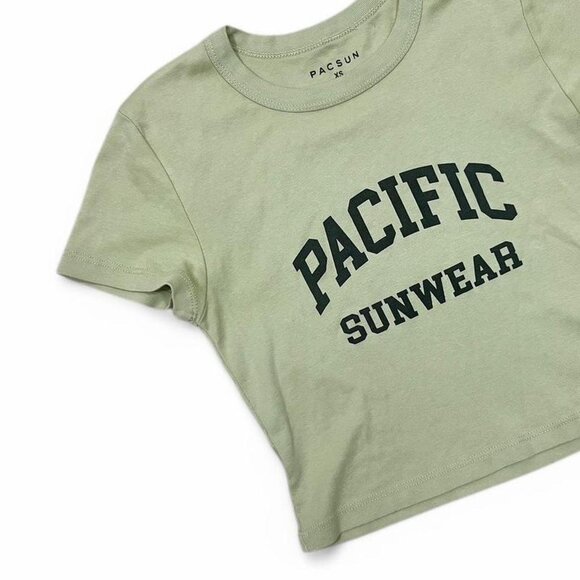 Pacsun Light Green Baby T-Shirt‎ Crop Top - Picture 2 of 5